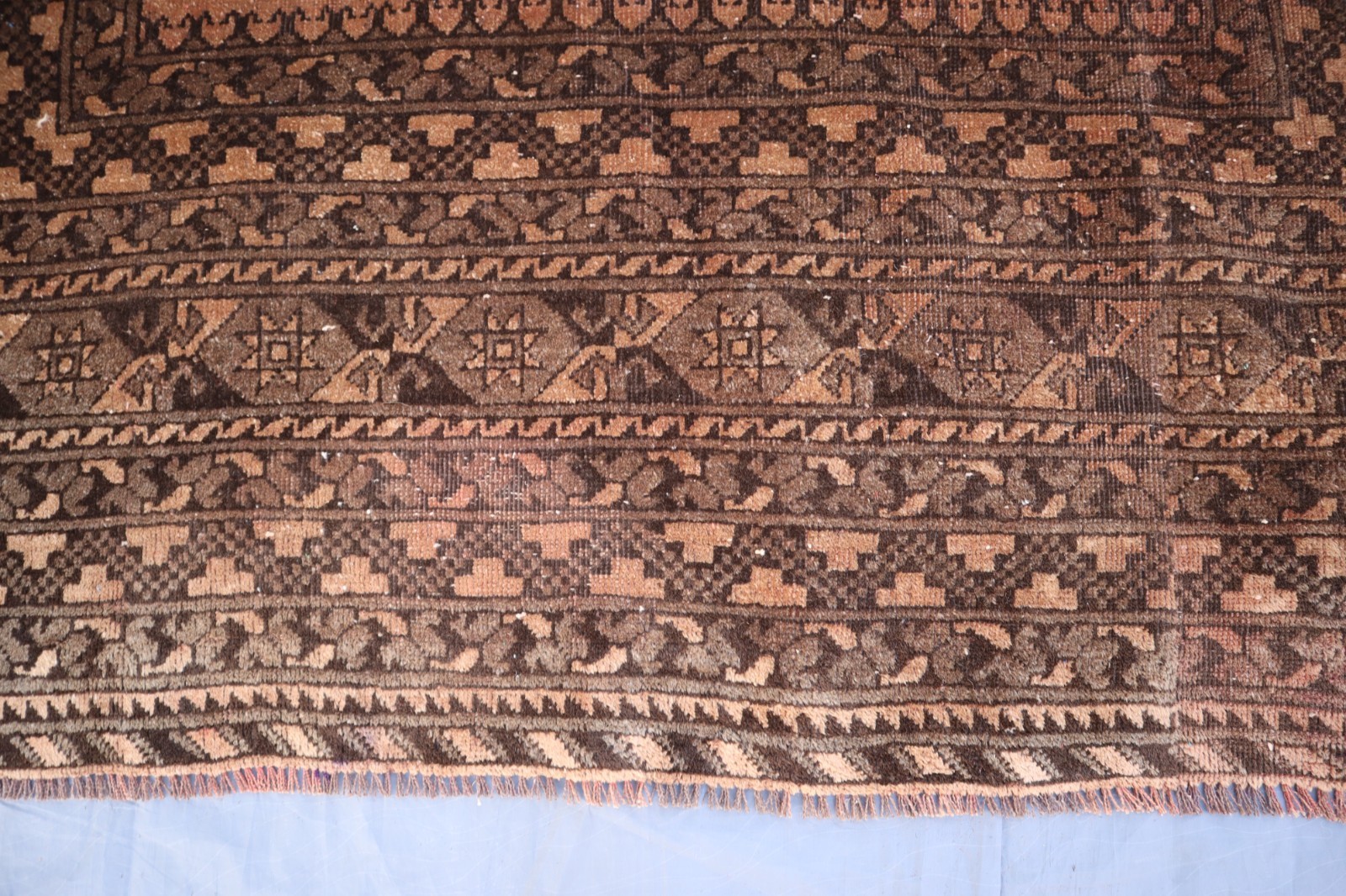 Antique 5’7×9’2 ft Turkmen Ersari Bukhara Rug, Afghan Handmade Zero Pile Rug