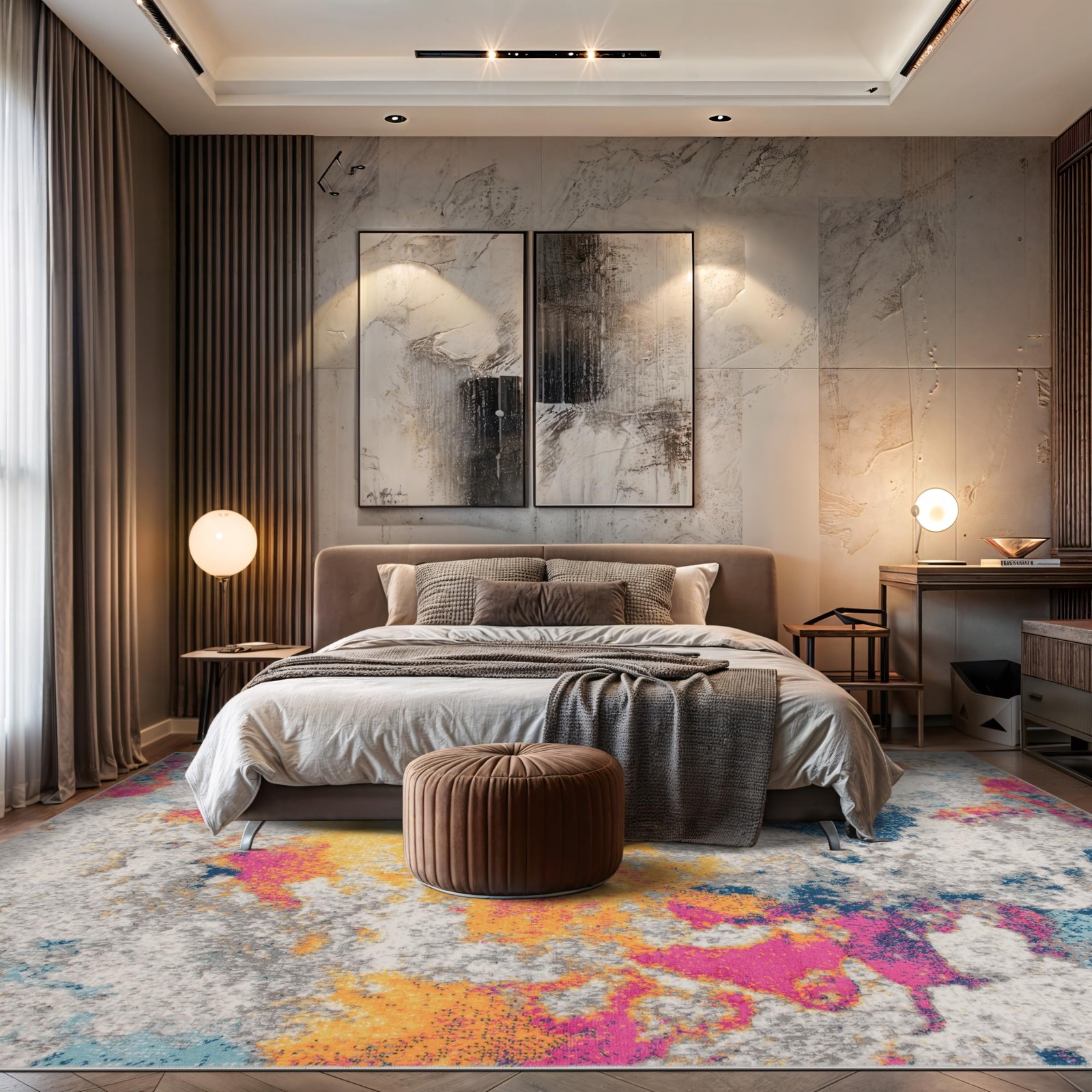 Rugshop Sky Collection Modern Abstract Area Rug 7’10” x 10′ Multi