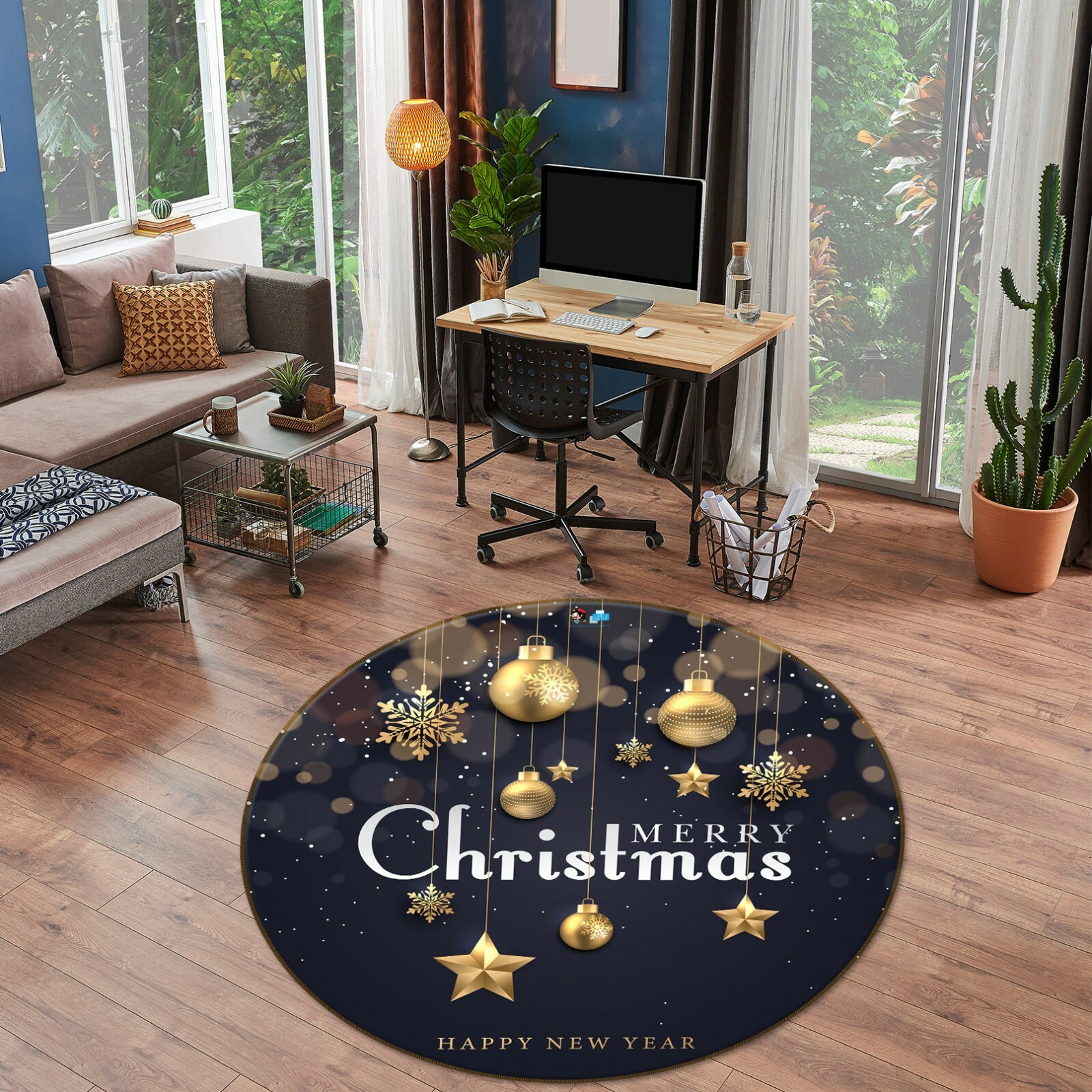 3D Golden Snowflake ZHUA857 Game Non Slip Rug Mat Photo Carpet Zoe