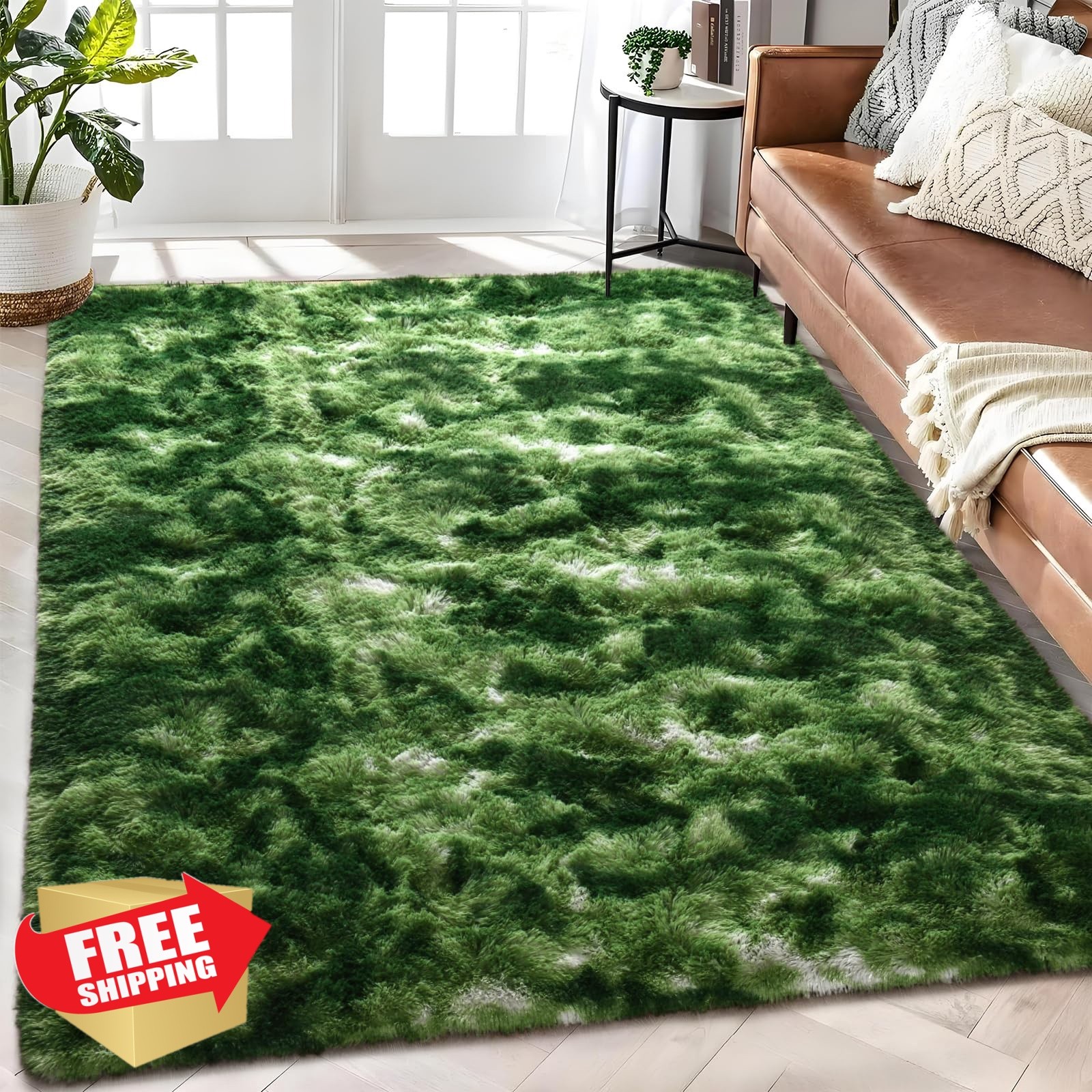 Zedrew 4×6 D-Green Tie-Dye Area Rug