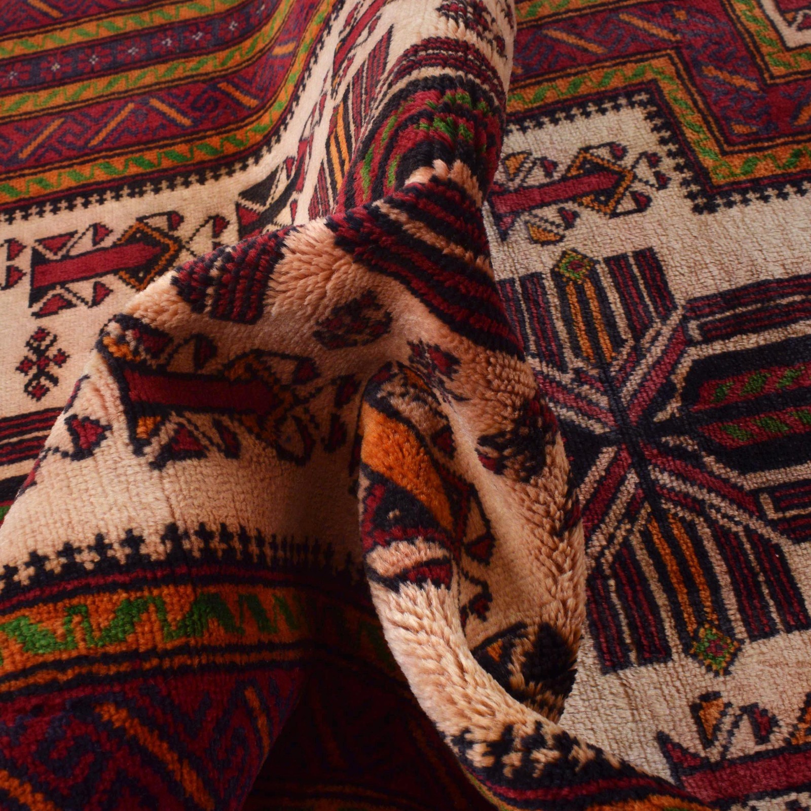 Nomadic Afghan Rug Wool Prayer Rug, 2’11×4’10 ft Oriental Handmade Carpet G35429