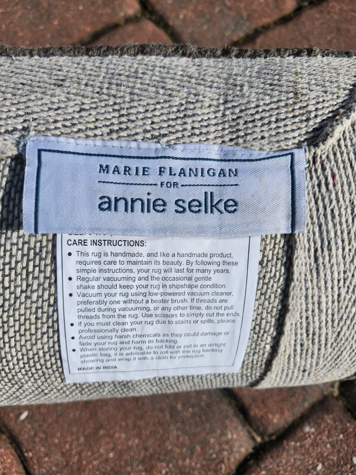 Wool Rug 3 X 5 Ft Annie Selke $325 Striae Brown Striped Modern 3×5 3′ X 5′