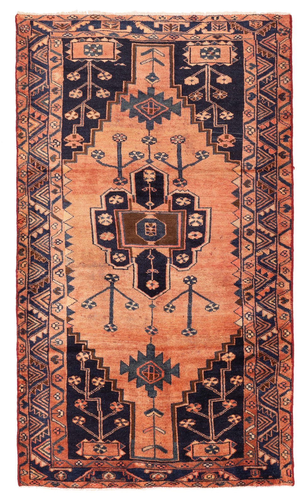 Vintage Hand-Knotted Area Rug 4’2″ x 7’3″ Traditional Oriental Wool Carpet