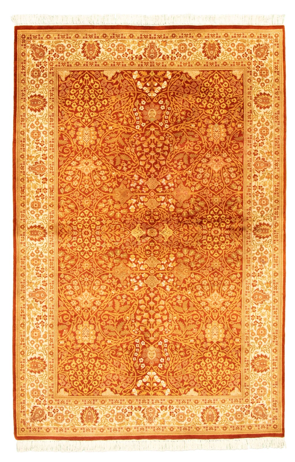 Traditional Burnt Orange Hand-knotted Oriental Carpet 5’1″ x 8’1″ Wool Area Rug