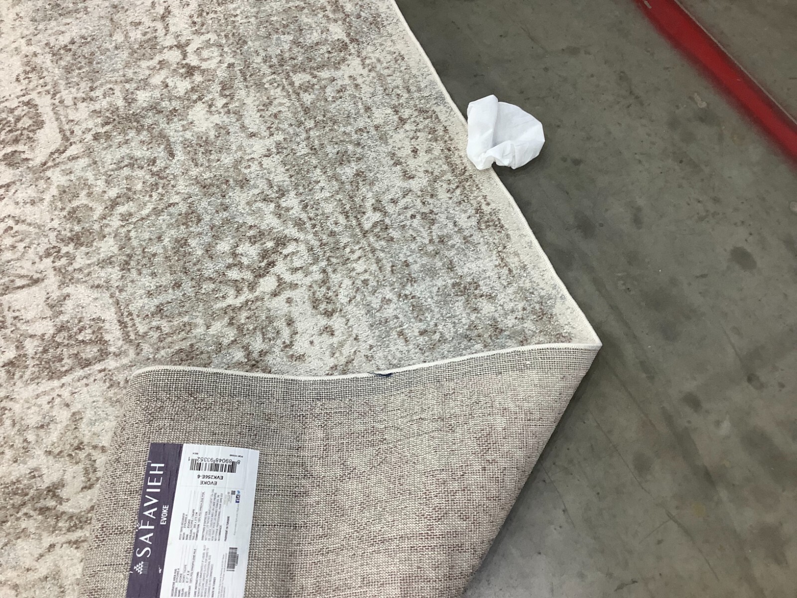 IVORY / TAUPE 6′-7″ x 9′-0″ Stained Rug, Reduced Price 1172679805 EVK256E-6