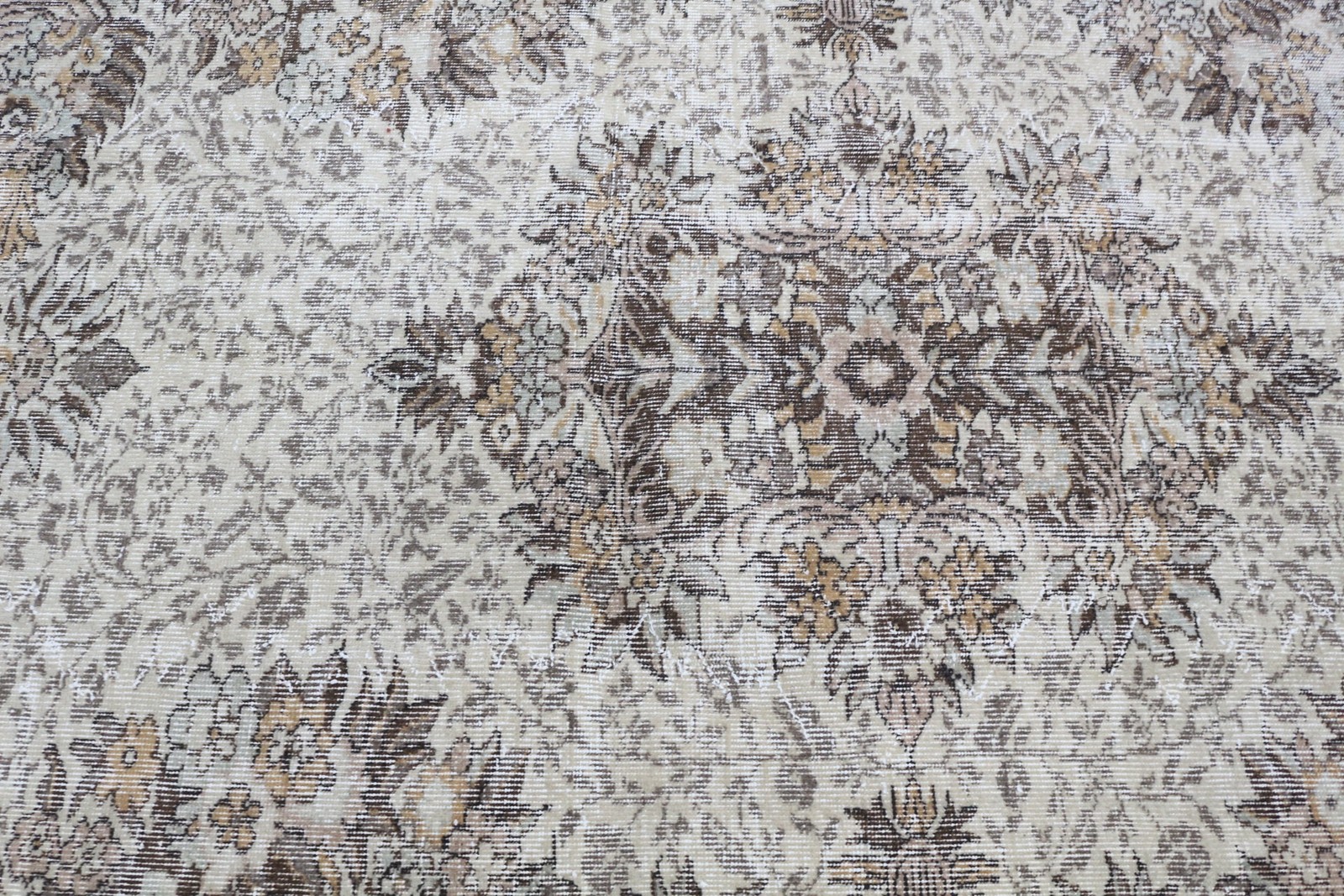 Turkish Rug, 5,9×5,9 ft Vintage Rug, Brown Oriental Wool Rug