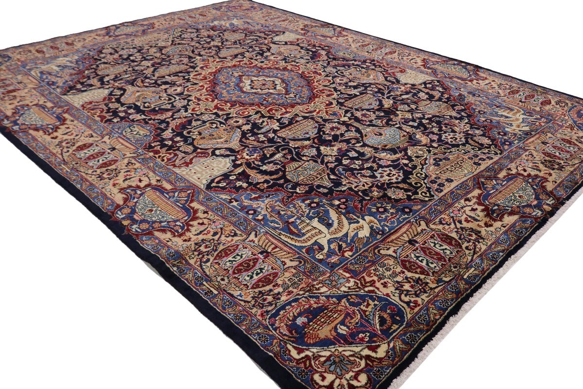 One-of-a-Kind Vintage Handmade Oriental Rug Thick Pile Pictorial Carpet 10X13 ft