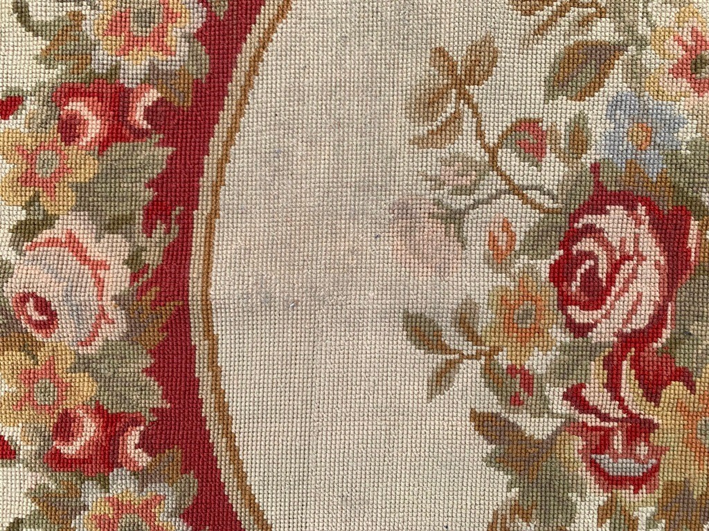 Vintage French Style Aubusson Rug Medallion Chain stitch Rug 3×4 ft Free Ship