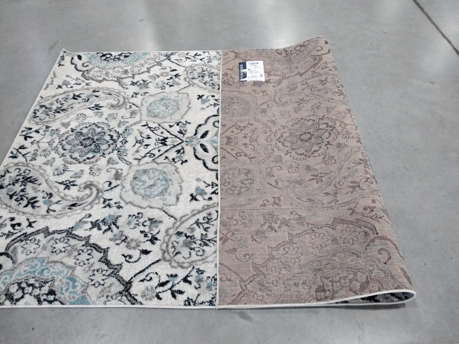 CREAM / LIGHT GREY 5′-3″ X 7′-6″ Stained Rug Reduced Price 1172734123 MAD600C-5