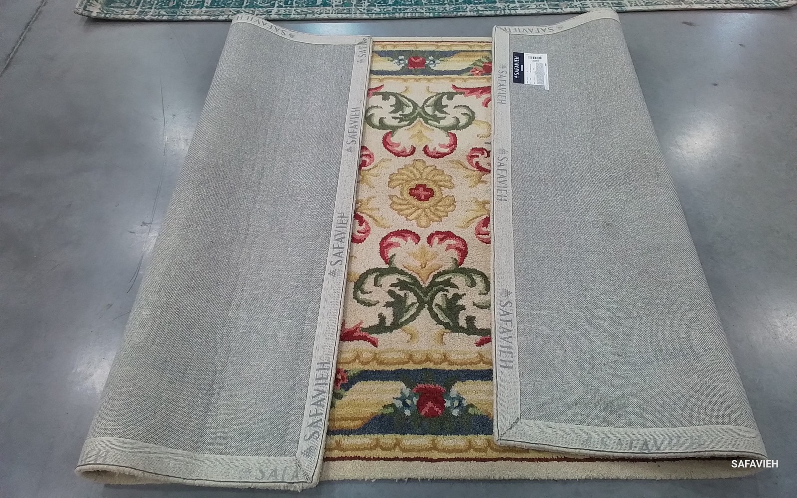 IVORY / GREEN 5′-0″ x 8′-0″ Stained Rug, Reduced Price 1172805264 BLM251B-5