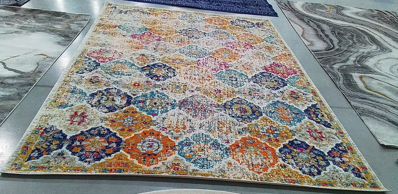 CREAM / MULTI 8′ X 10′ Back Stain Rug, Reduced Price 1172760996 MAD611B-8