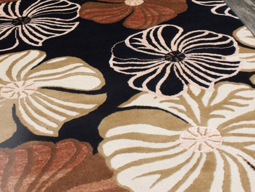 Hand-Knotted Contemporary Brown Natural Wool Area Rug Living Room Carpets 3×5 ft