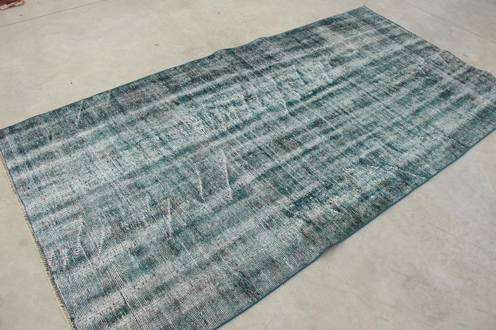 4,4×8,5 ft Turkish Vintage Rug, Area Rug, Blue Gray Handmade Wool Rug