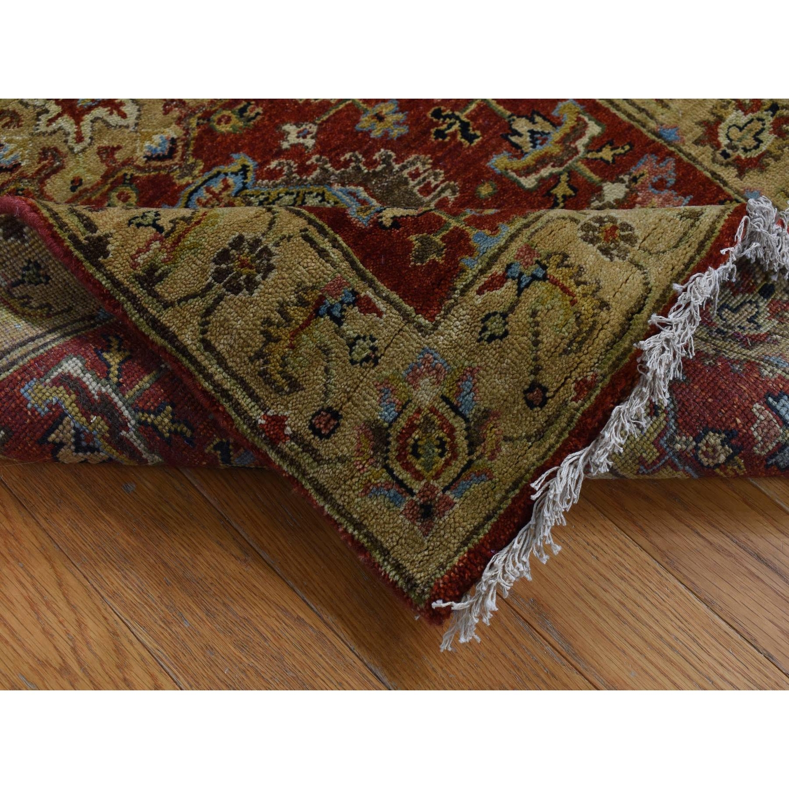 2’7″x19’10” Brick Red Hand Knotted XL Runner Karjihooz Design Wool Rug R67079