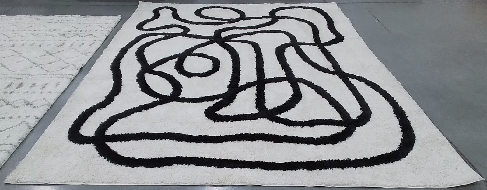 IVORY BLACK 9′-0″ x 12′-0″ Pulled Thread Rug, Reduced Price 1172791526 NOR202A-9