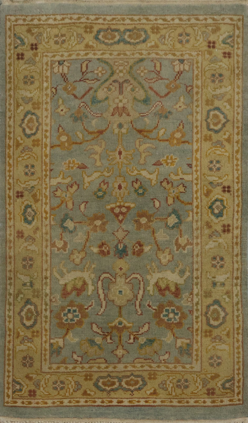 Ziegler Egyptian Blue Accent Rug 2×3 Hand-knotted Wool Antique Look Carpet