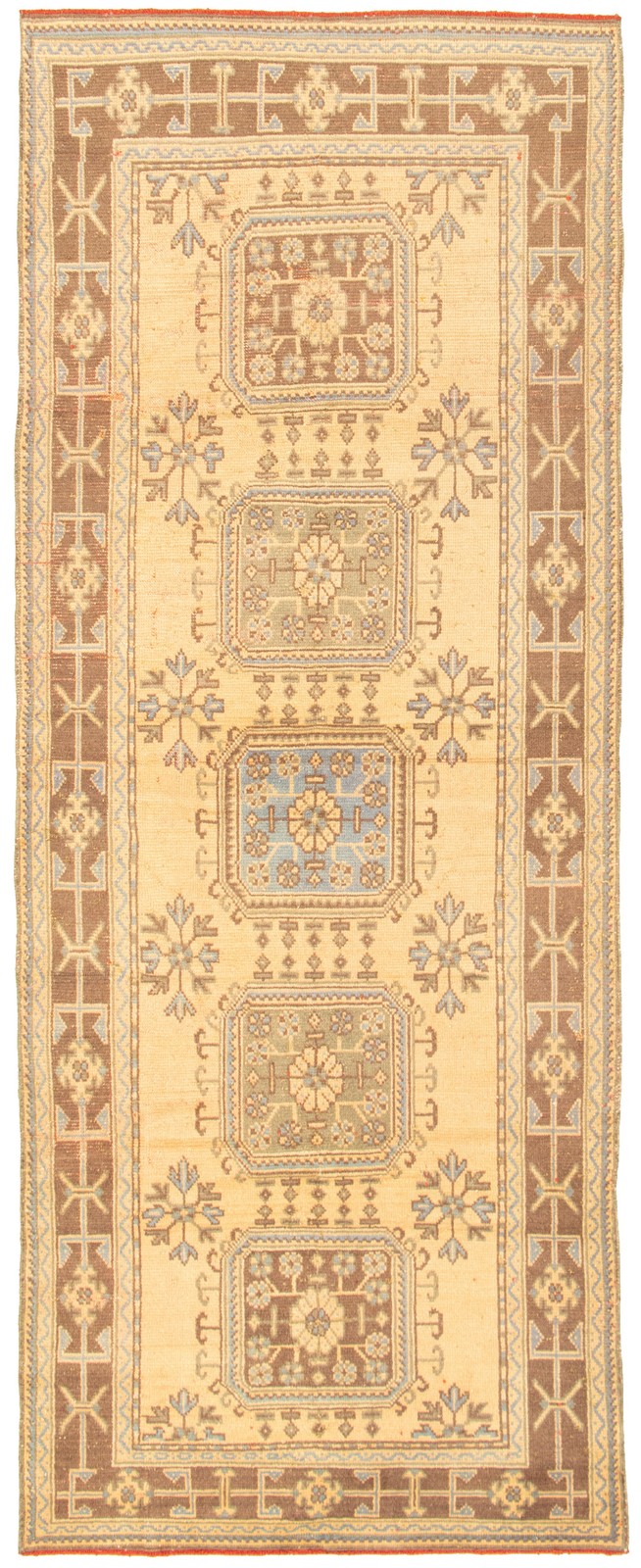 Vintage Hand-knotted Runner Rug 4’7″ x 11’6″ Traditional Oriental Wool Carpet