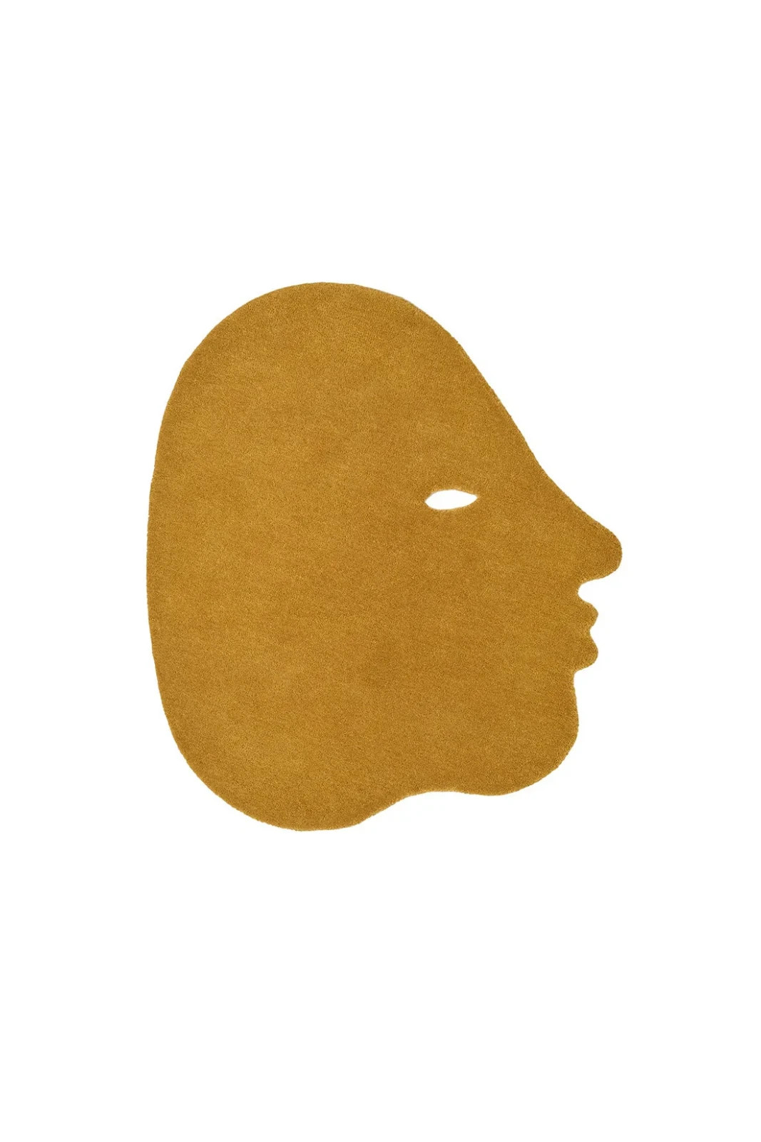 Abstract Face Shape Area Rug Mustard Yellow and Green Rugs