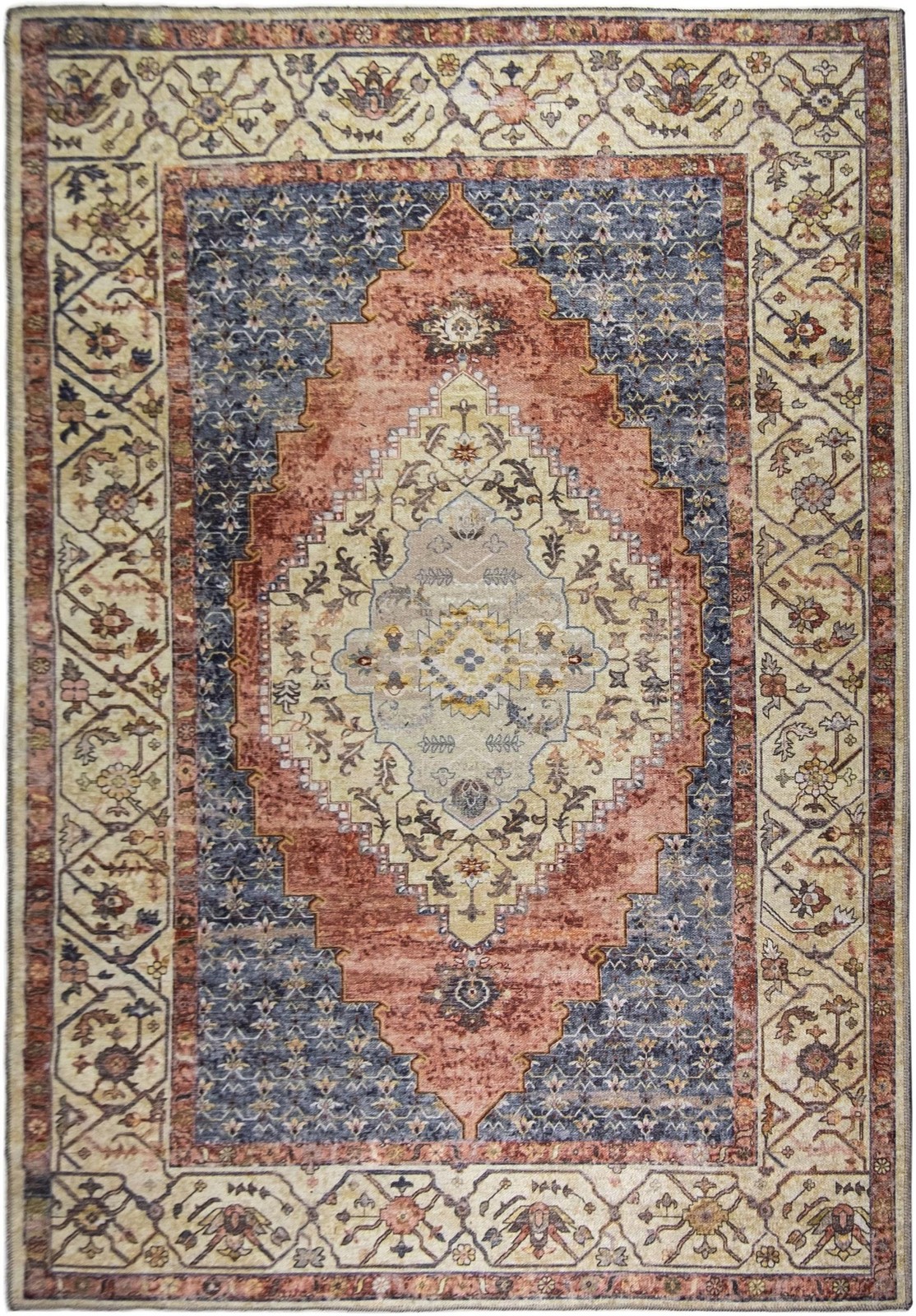 L’Baiet Rachel Multi-Color Traditional Washable 8 ft. x 10 ft. Fabric Area Rug