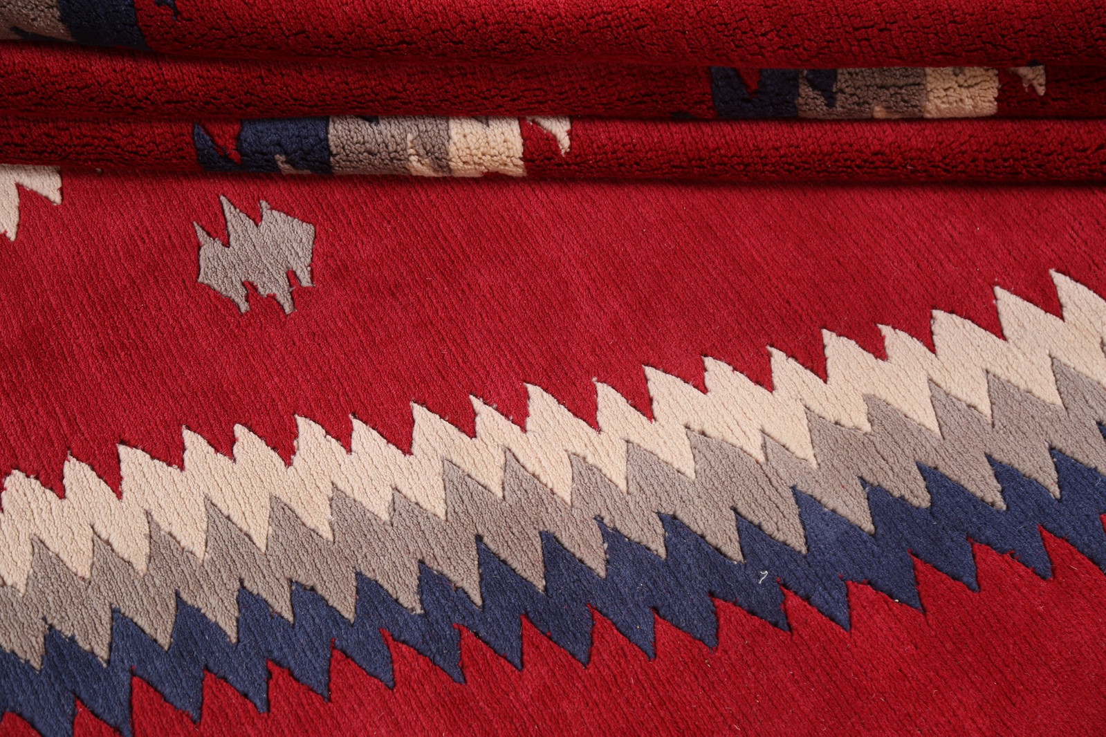 Handmade Red Modern Wool Carpet Vegetable Dye Nepalese Area Rug 9×12 Ft