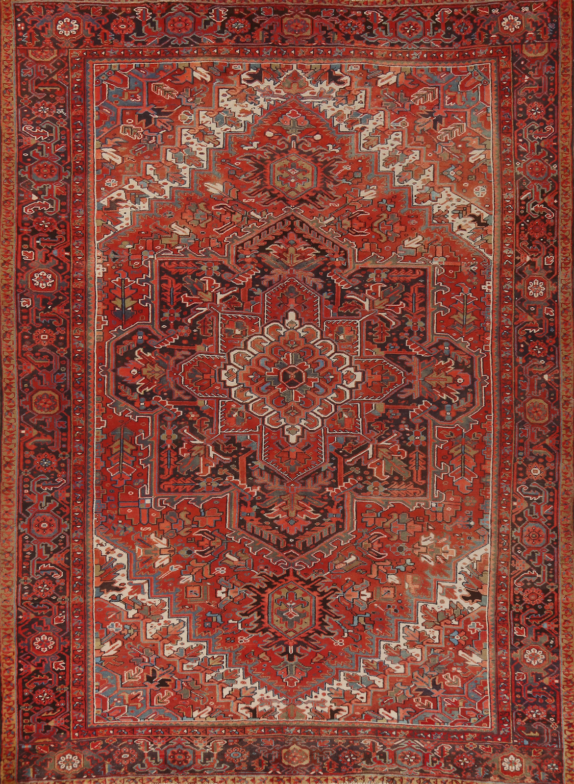 Hand-made Wool Heriiz Dining Room Area Rug Traditional Vintage Carpet 10×13