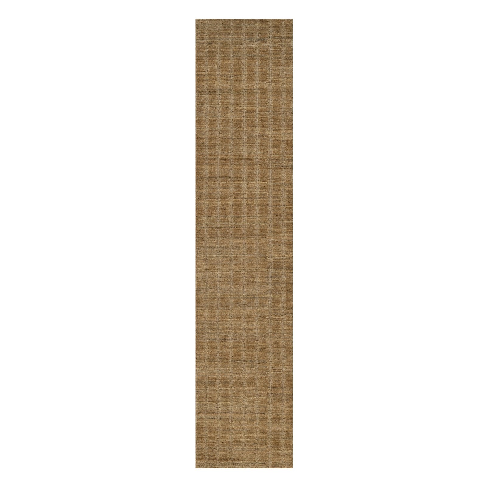 2’8″x12′ Brown Natural Wool Vertical Stripes Design Hand Loomed Runner Rug 92161