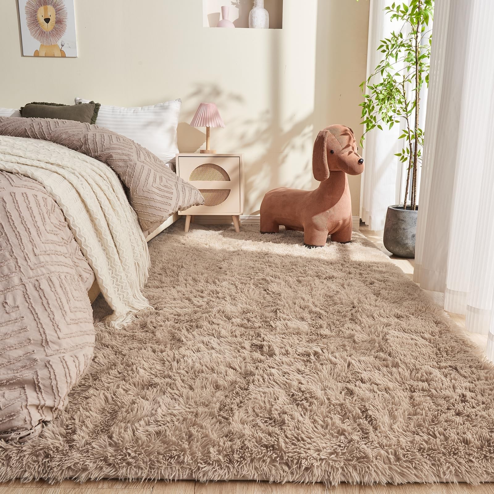 5×7 Beige Rugs for Bedroom, Ultra-Soft Fluffy Area Rugs for Living Room, 5 x …