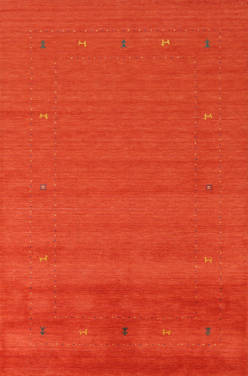 Area Rug 7′ 8” X 5′ 2” Rust/Orange Gabbeh Oriental Handmade Dining Room Carpet