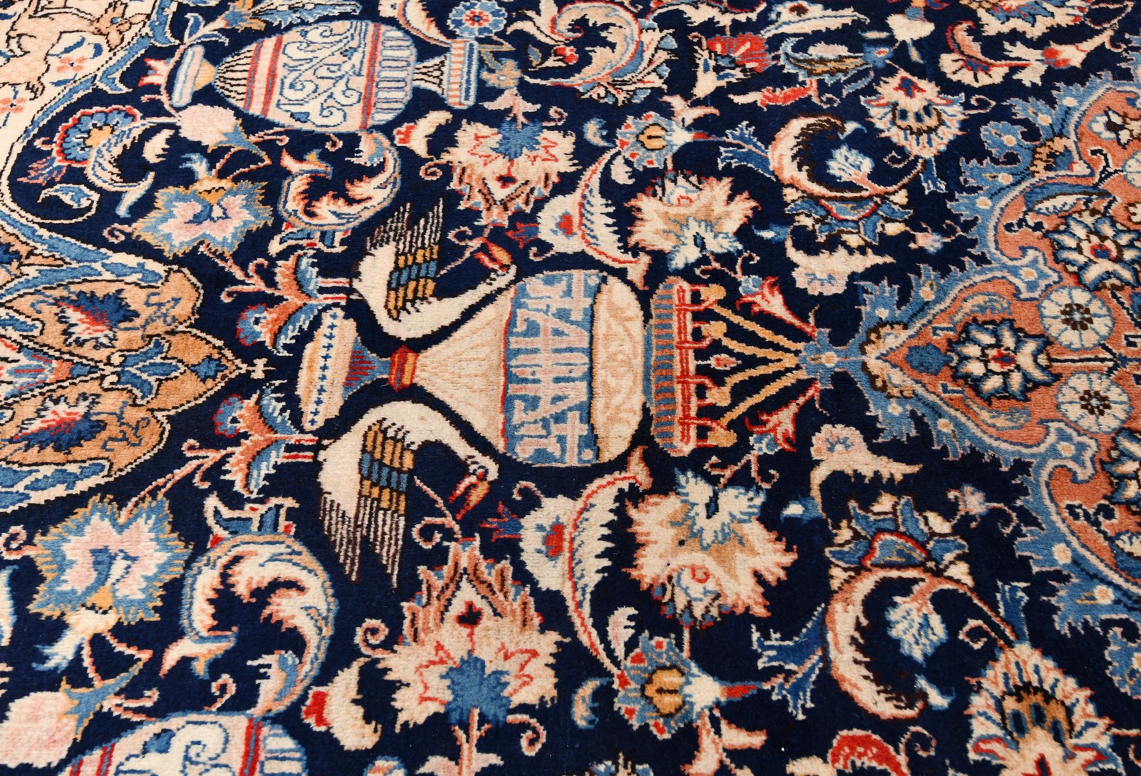 Handmade Signed Vintage Oriental Rug Pictorial Style Living Room Carpet 10X13 ft