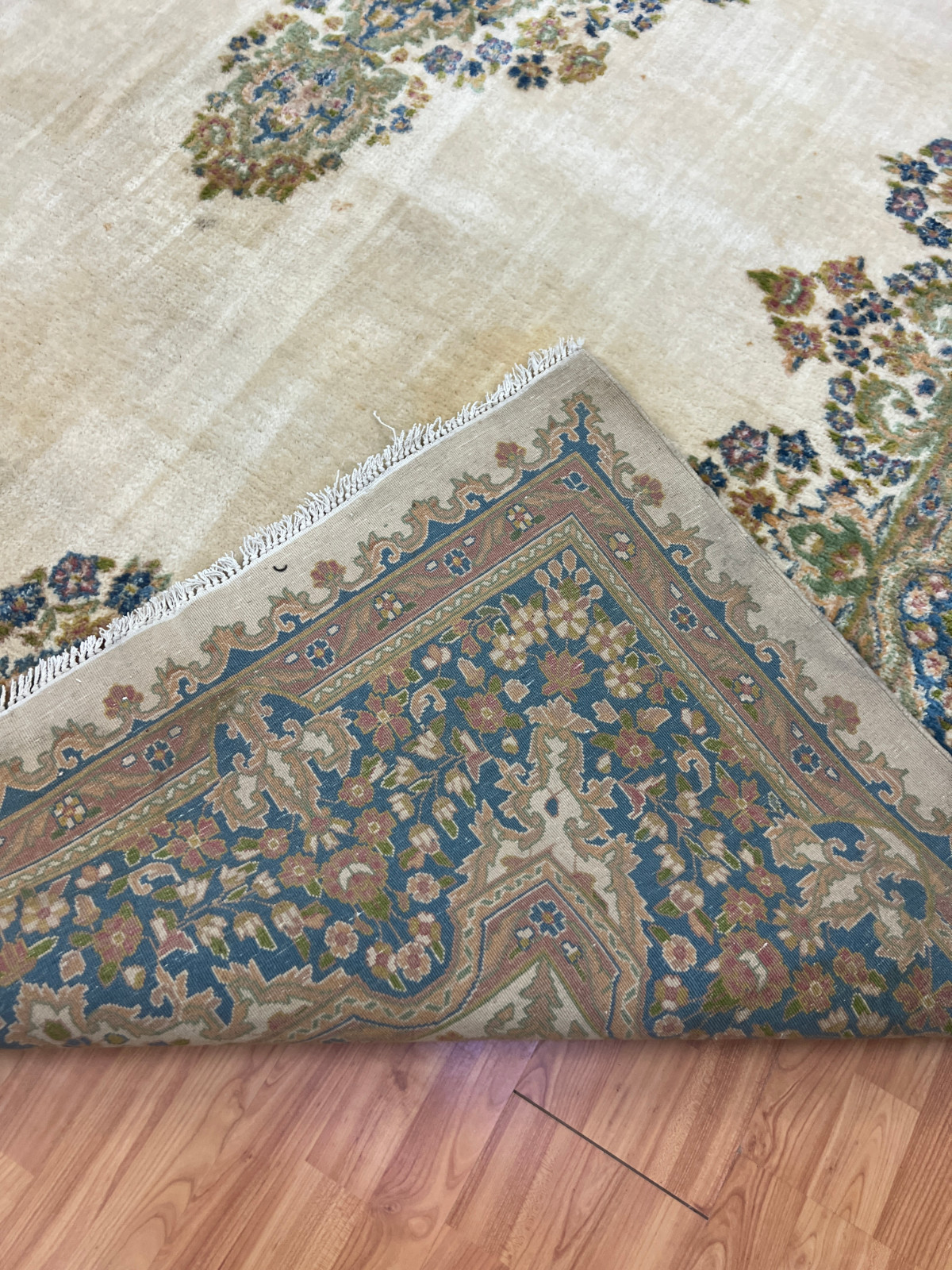 8’9″ x 12′ Indian Kirman Design Oriental Rug – 1950s – Hand Made – 100% Wool