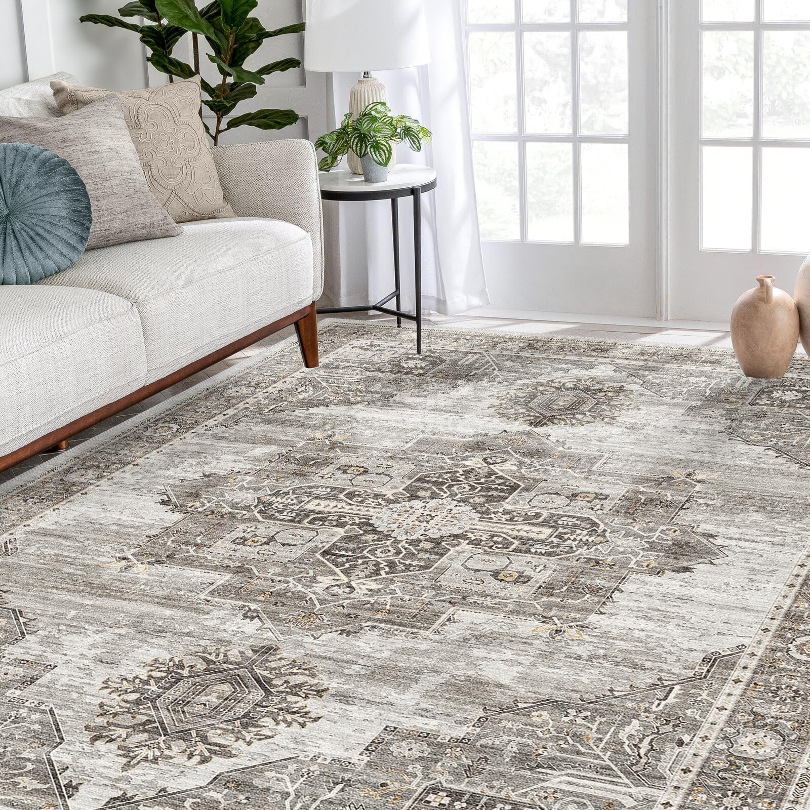 RUUGME Washable 9×12 Area Rugs – Large Rugs for Living Room Stain Resistant C…