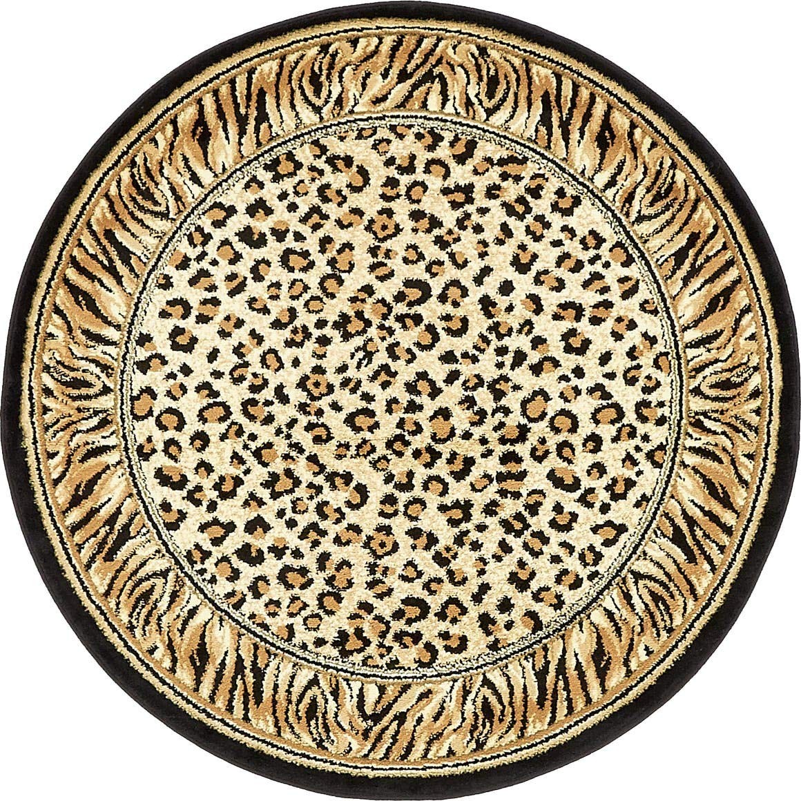 Wildlife Collection Animal Inspired with Cheetah Bordered Design Area Rug (4’…