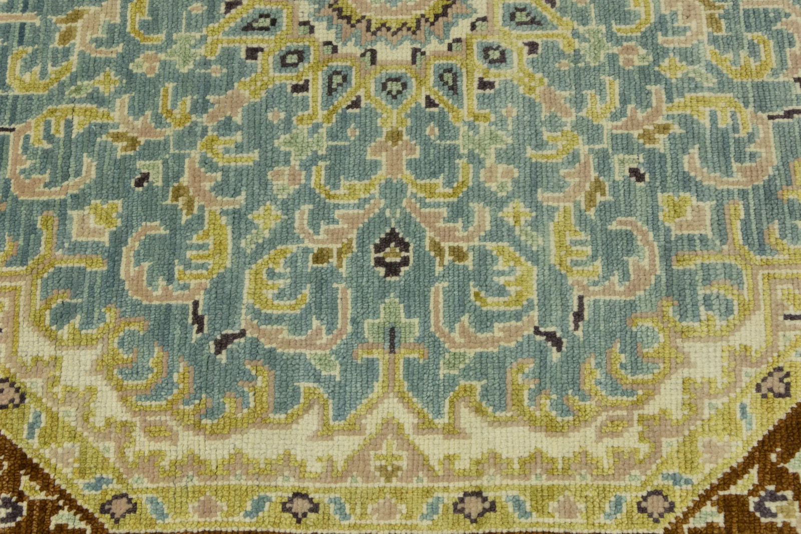 6X6 ft Oushak Octagon Oriental Rug Teal Floral Design Bedroom & Kids Room Carpet