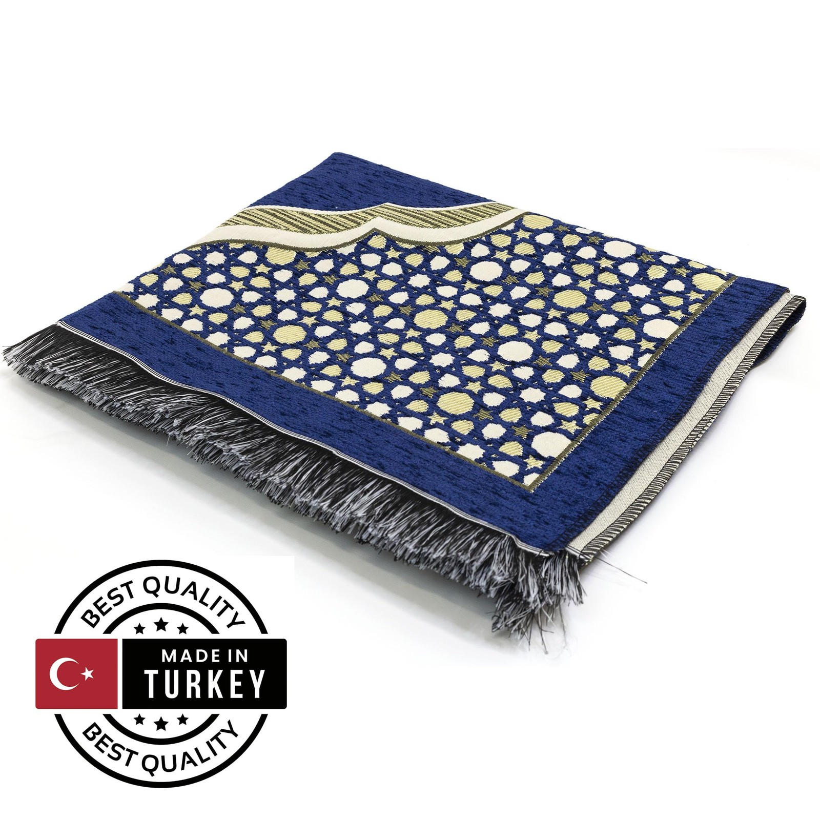 Modefa Turkish Islamic Prayer Mat – Thin Woven Chenille Sajjadah – Intricate …