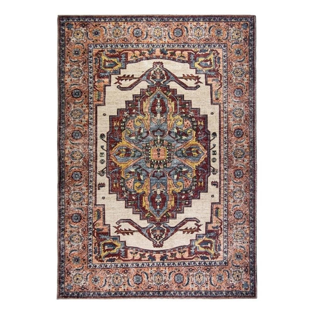 L’Baiet Jessie Brick Red Traditional Washable 4 ft. x 6 ft. Fabric Area Rug