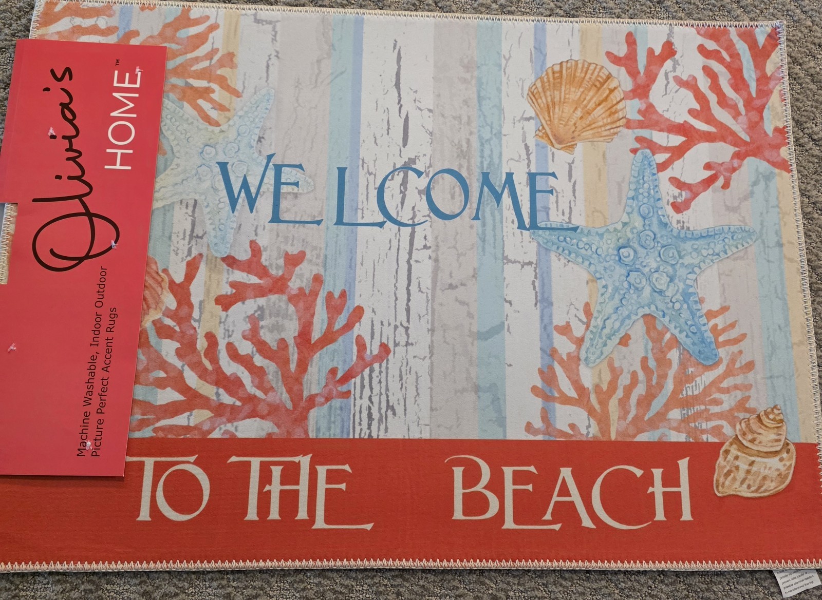 Olivia’s Home – 22″ x 32″ Accent Rug – Welcome to The Beach