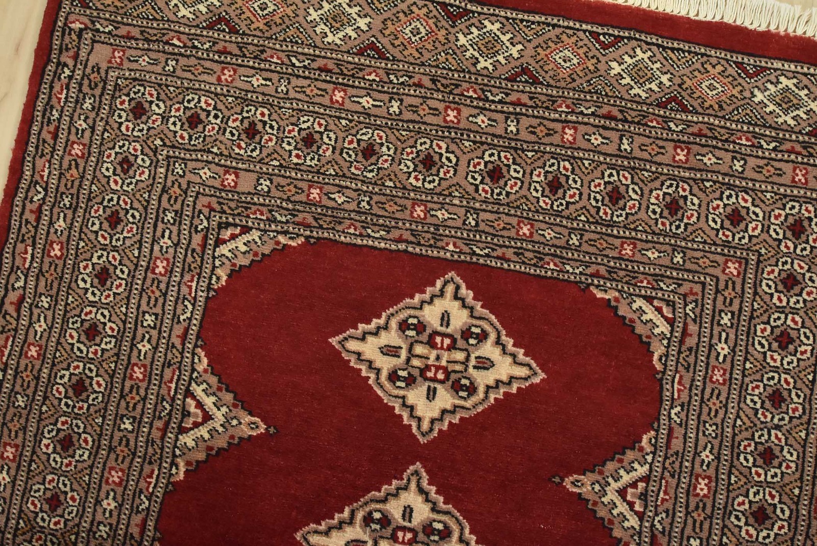 Bokhara Jaldar Rug 3′ x 4’11” Red Wool Tribal Hand-Knortted Oriental Carpet