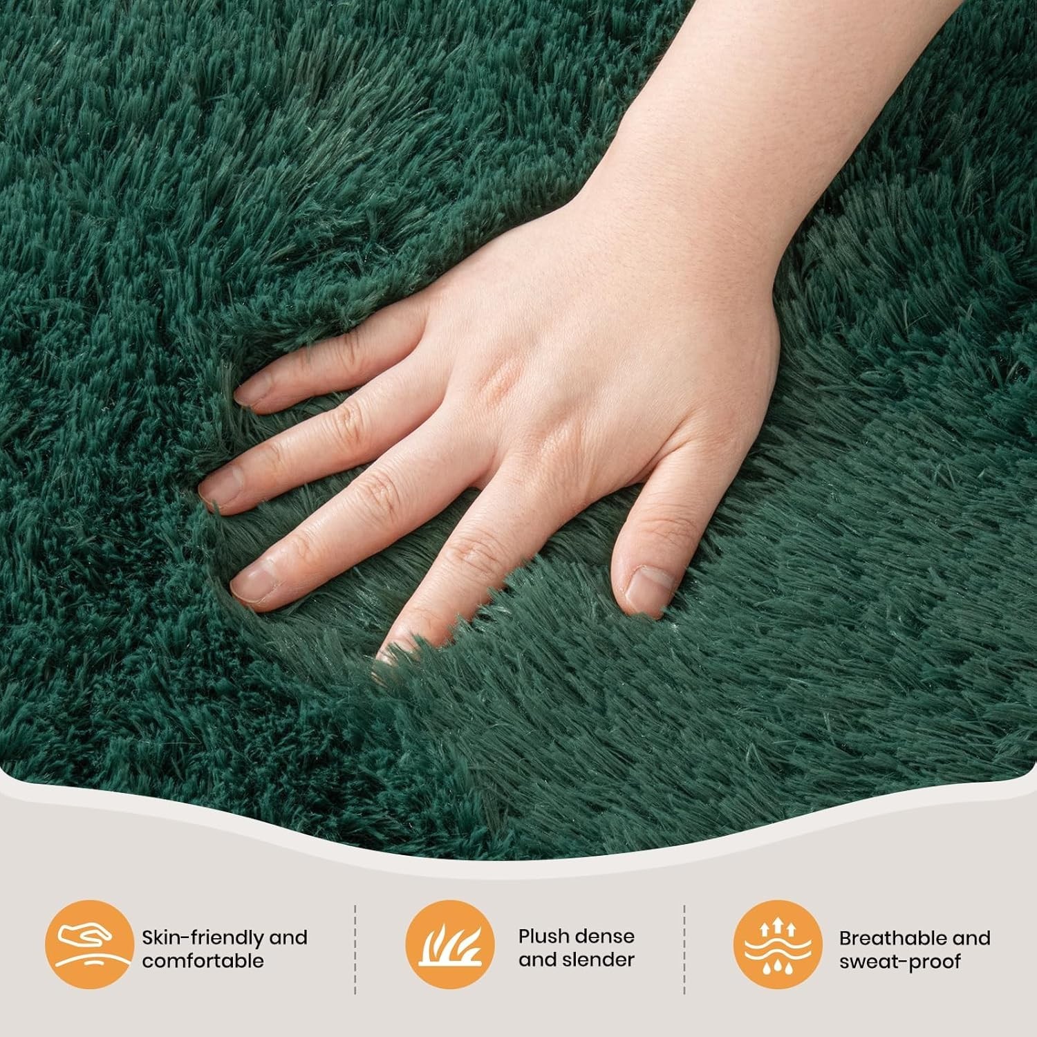 Elegant 4′ x 6′ Emerald Green Shag Carpet – Soft & Stain Resistant Home Decor