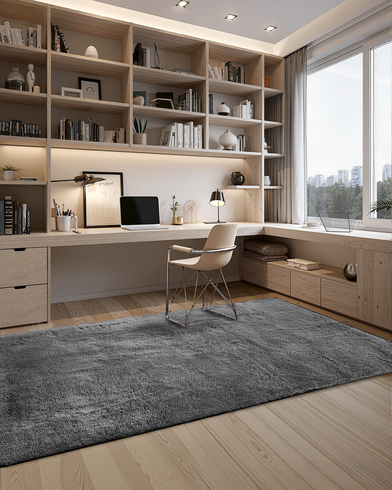VEVOR Indoor Plush Area Rug 5 x 8 ft Modern Plush Carpet for Living Room Bedroom
