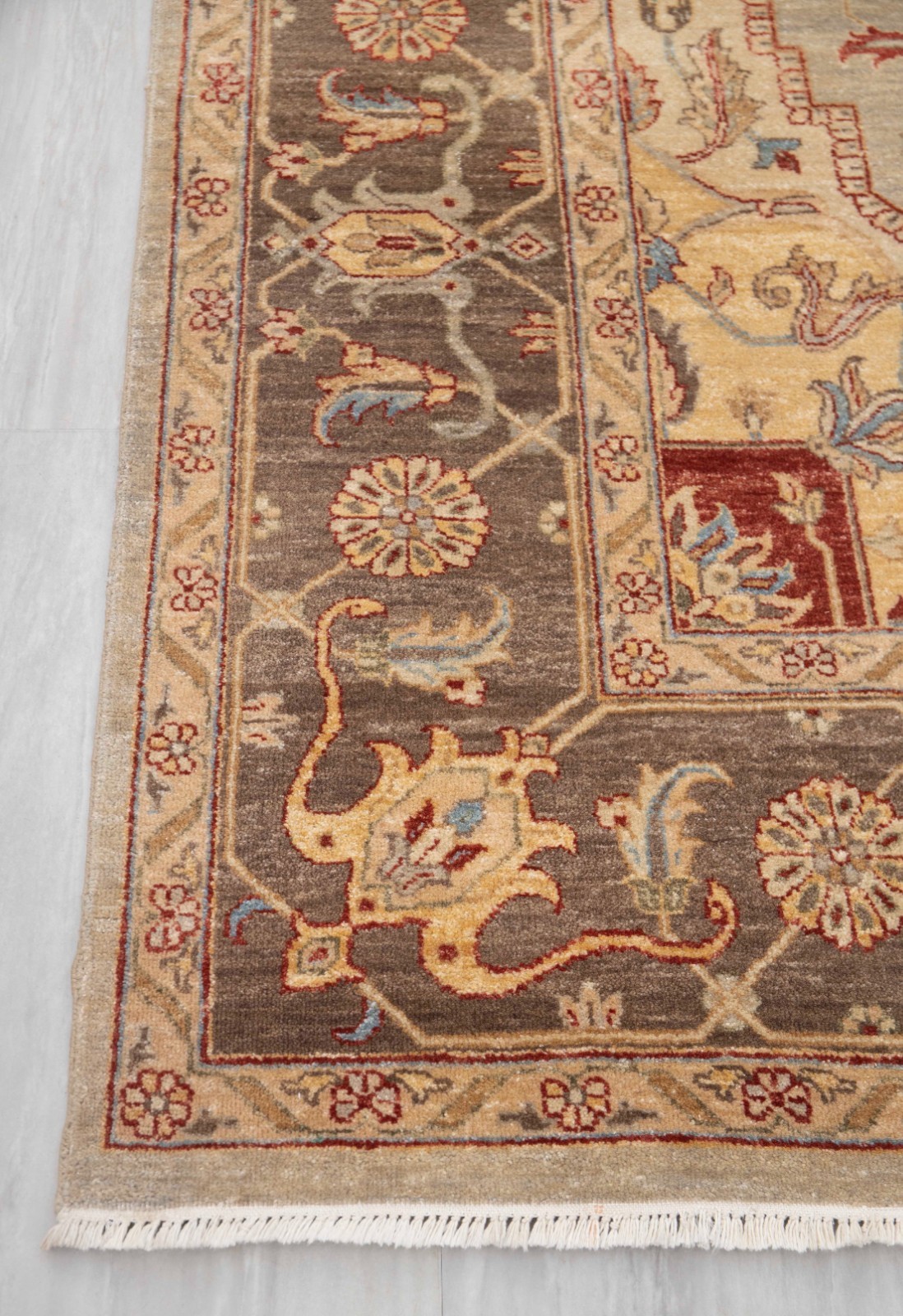 8×10 Charcoal Brown Persiann Serapi Reproduction Handmade Fine Quality Wool Rug