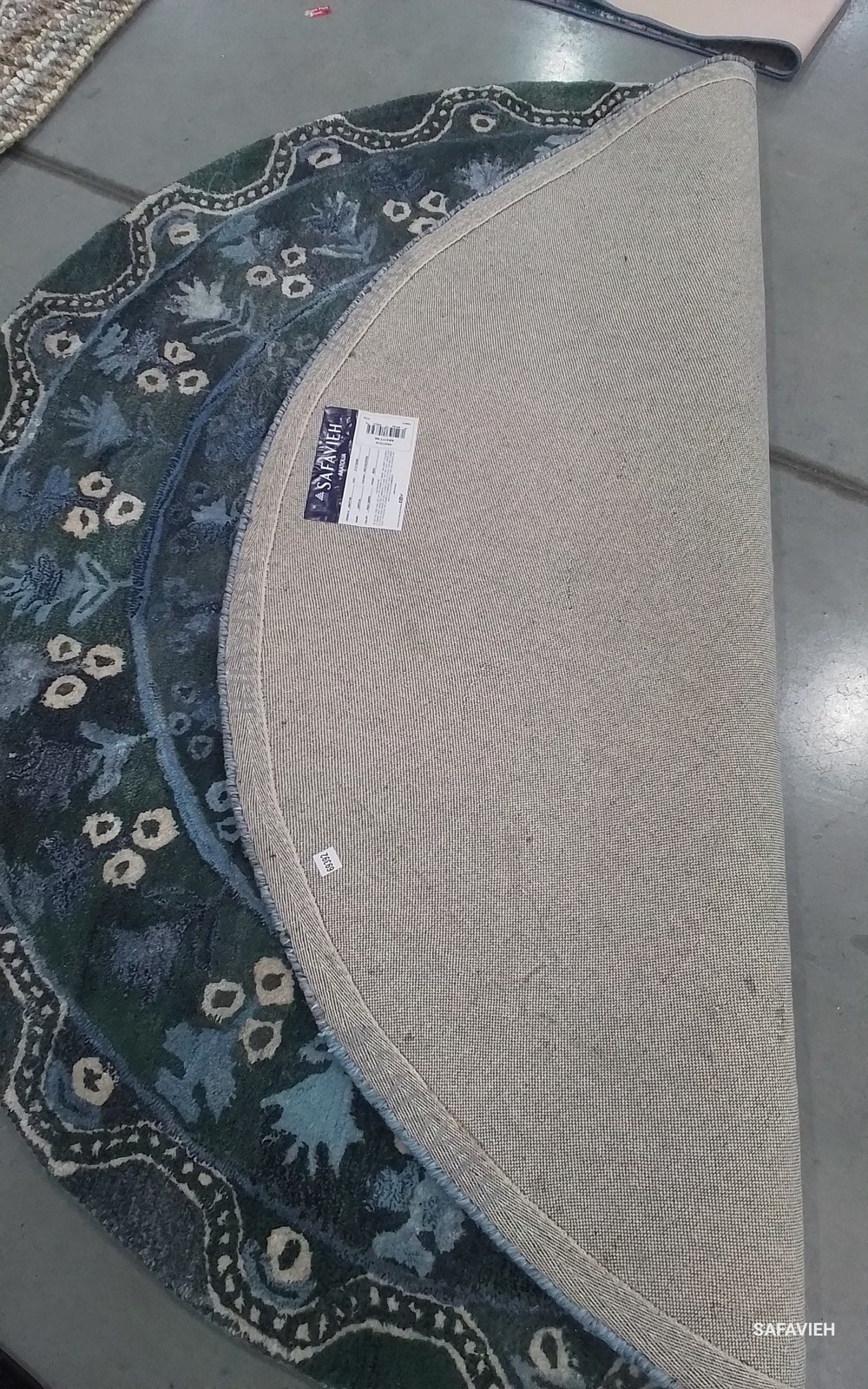 AQUA / GREEN 6′-0″ x 6′-0″ Flaw in Rug, Reduced Price 1172797856 AN411Y-6R