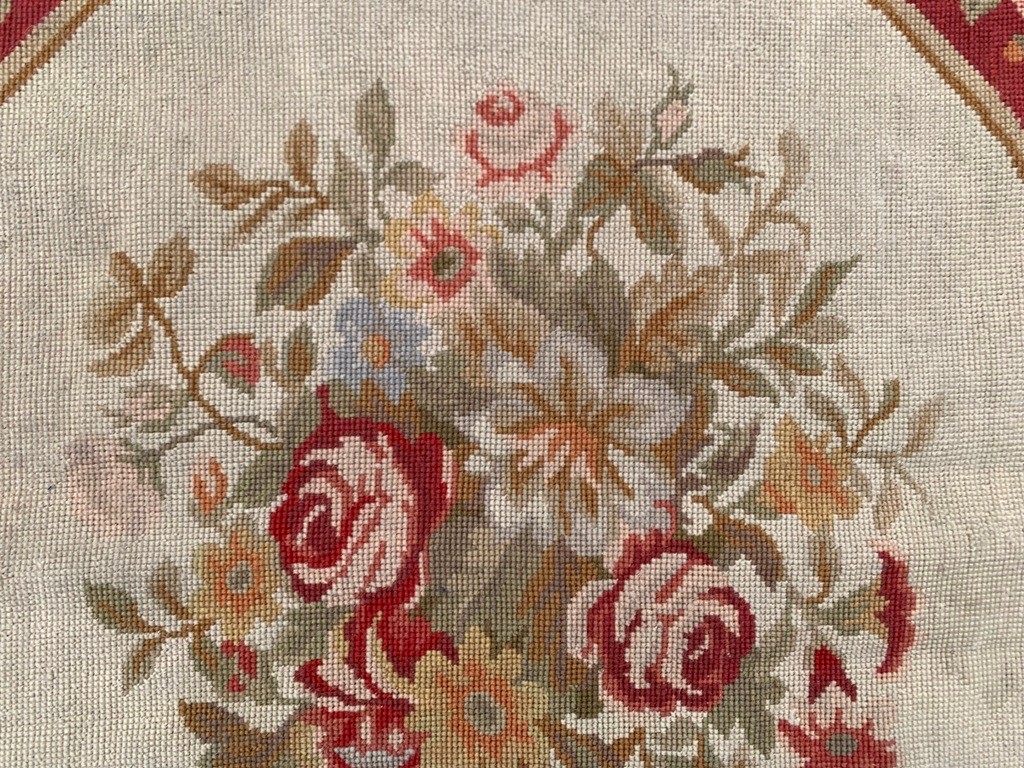 Vintage French Style Aubusson Rug Medallion Chain stitch Rug 3×4 ft Free Ship