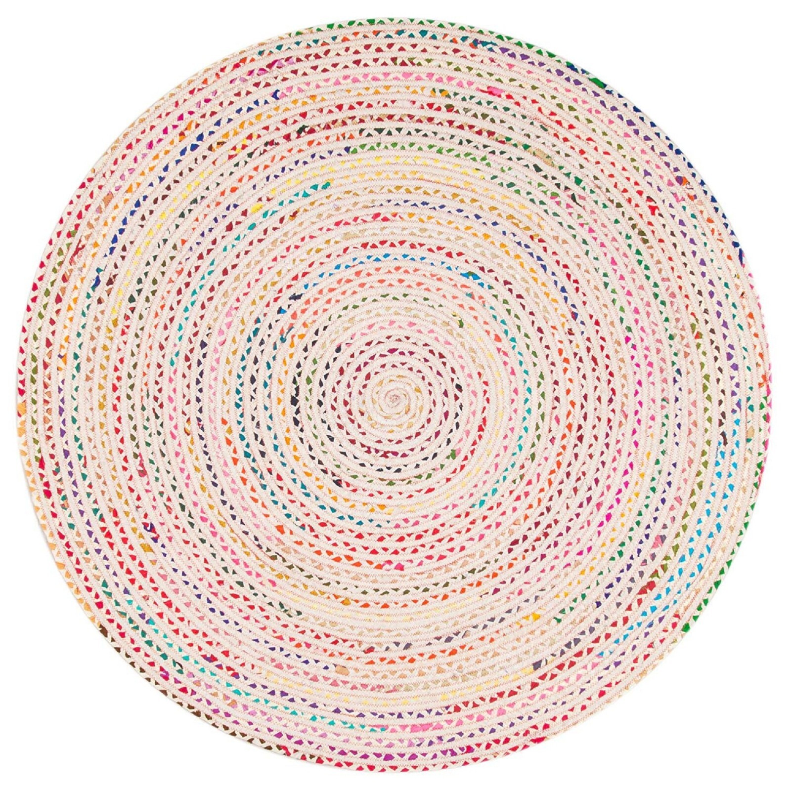Rug 100% Cotton Round Reversible Braided Carpet Home Decor Rustic Look Area Rug