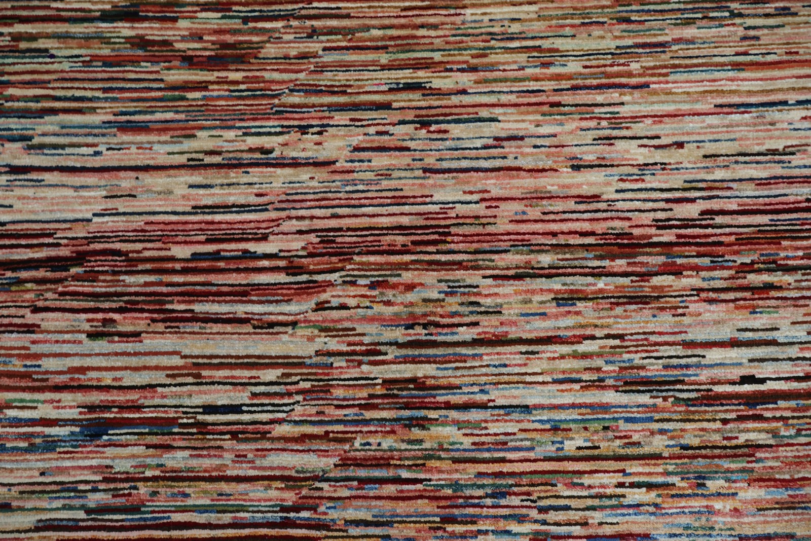 Multicolor Striped Area Rug 5×6 Ft Handmade Rug Offering a Modern Artistic Look