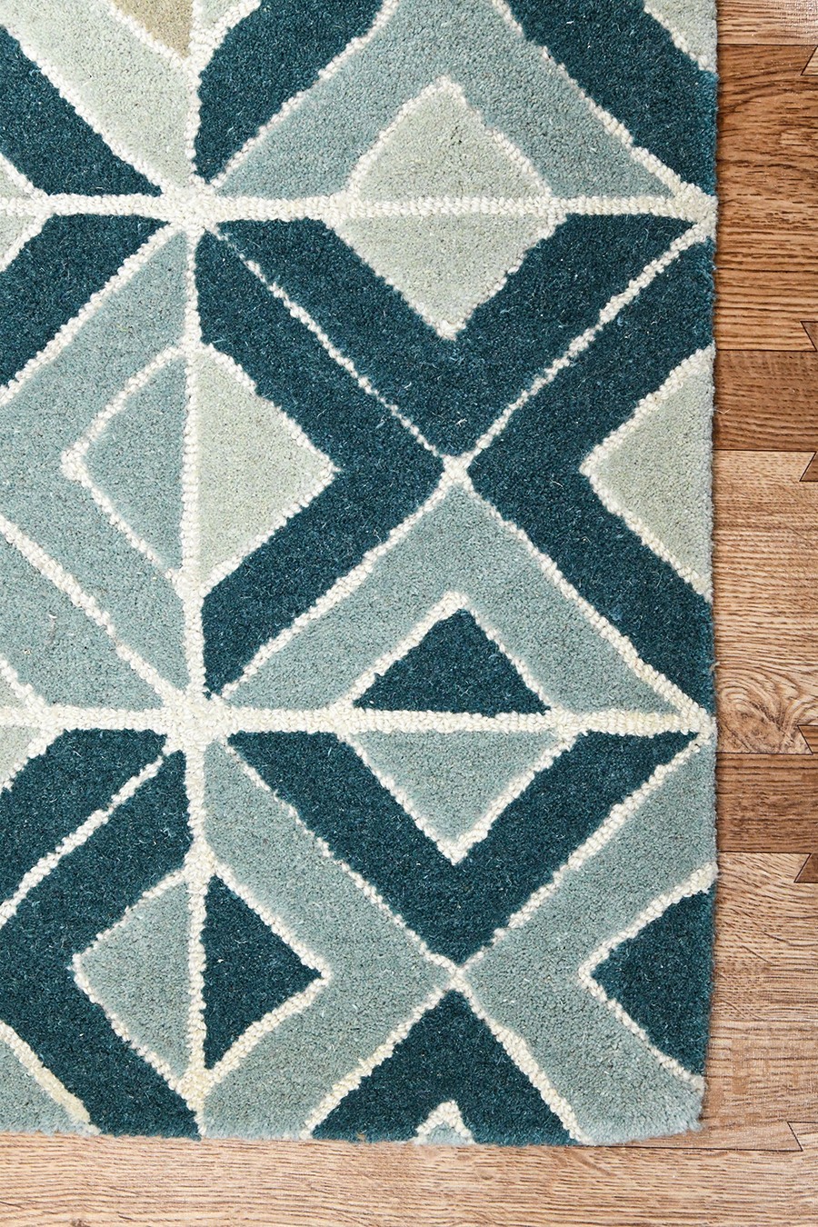 Modern Geometric Area Rug Blue Beige Abstract Carpet Contemporary Living Room