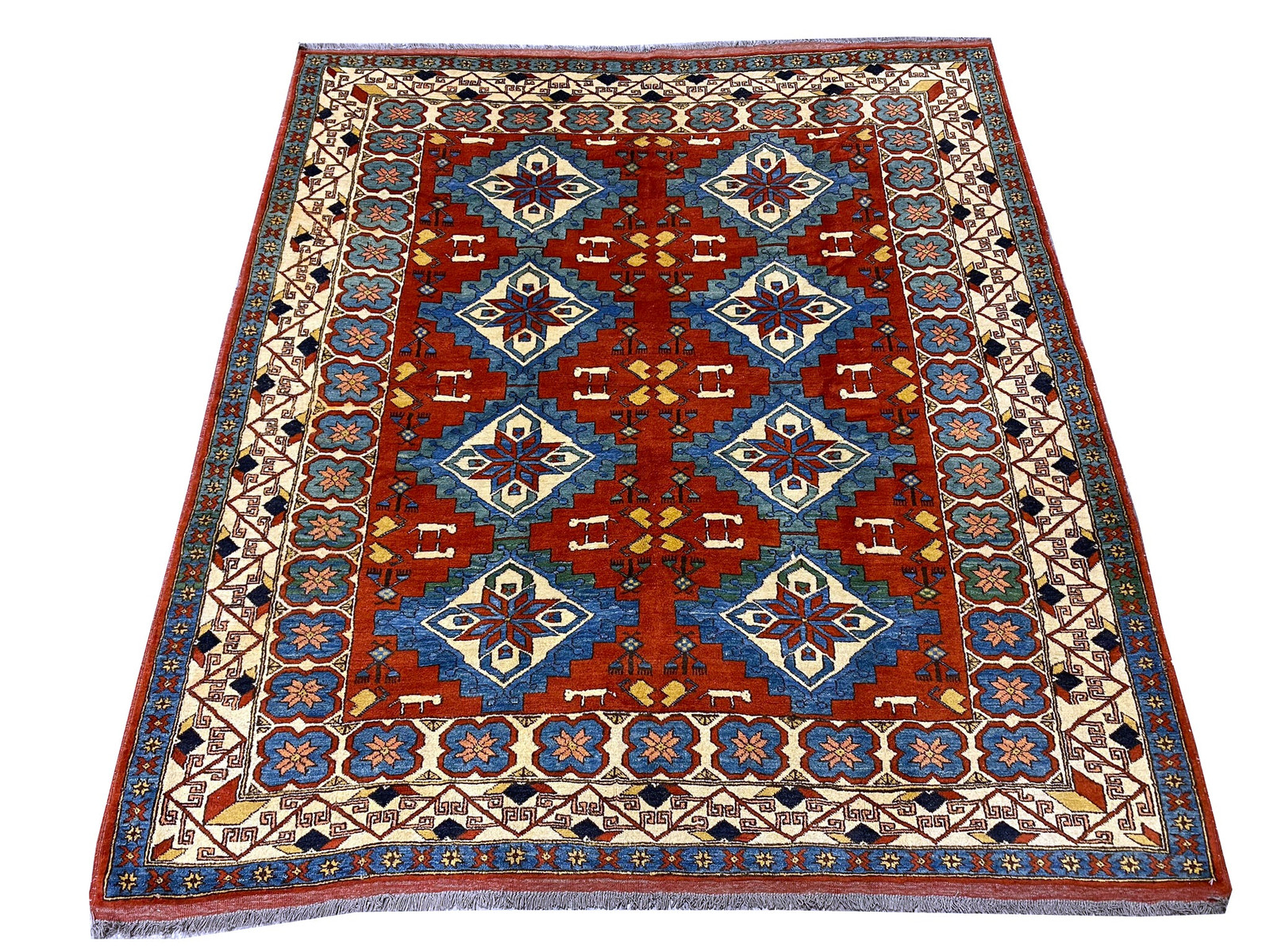 SQAURE 6×7 Genuine Chechen Kazak Rug #PIX-19268