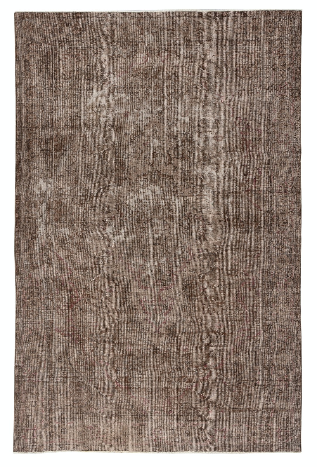 6×9 Ft Brown Turkish Area Rug for Bedroom. Vintage Handmade Rug for Living Room