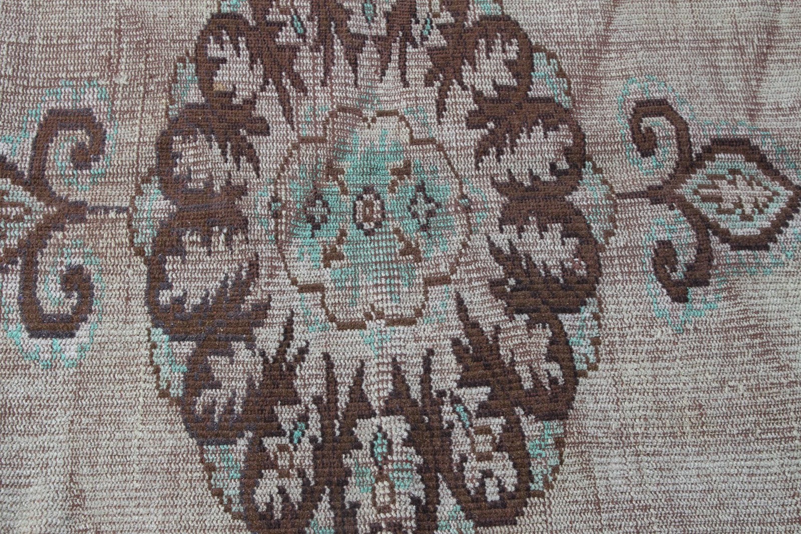 4,6×7,9 ft Rug, Vintage Turkish Rug, Beige Green Floral paisley Wool Rug