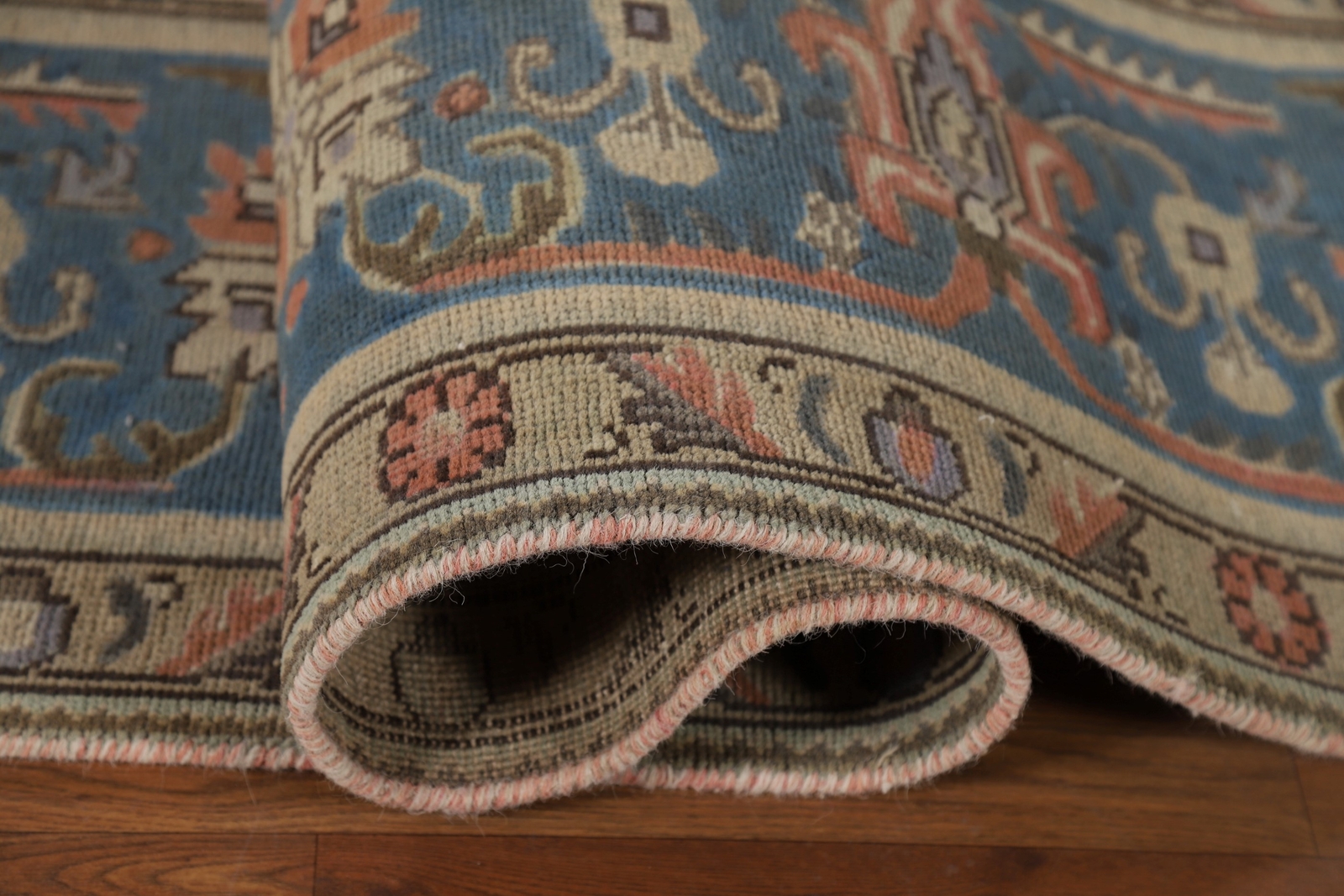 Overdyed Blue Floral Tebriz Vintage Rug 10’x13′ Wool Handmade Living Room Carpet