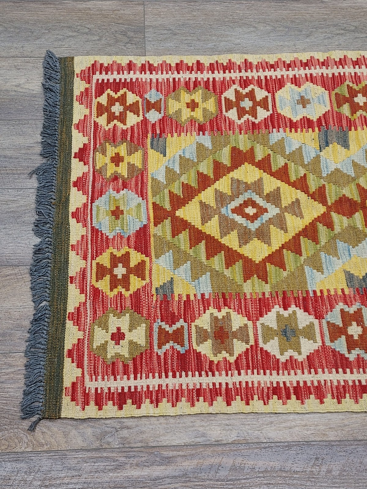 Turkish Geometric Anatolian Rug,Turkish Kilim Flat Weave HandMade Rug, 3×4 Ft